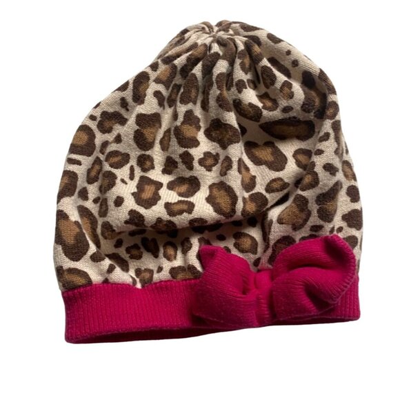 Gymboree Girls Animal Print Hat And Scarf Set-Tan/Pink-Size 3/4-GUC - Picture 2 of 5